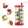 ROLENUNE Wooden Ball Drop Toy Kids Pounding Bench Hammer Pound Roll Ramp Toys Children Educational Montessori Gift for 3 4 5 Years Old Babies and Toddlers view 2