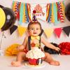 Amosfun 1St Birthday Party Banner Set Circus Theme One Birthday Celebration Decoration Banner Cone Hat and One Flag Photo Props 98.25 X 8.25 Inch view 2