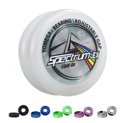 Yomega Spectrum EX-Lightup Bearing YoYo with 6 Colors + Multicolor LEDs & 5 Spacers, Pro Level Designed for looping Tricks/String Tricks, Best Performance for 2A Players.+2 Strings & 3 Month Warranty