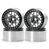 Que-T 4pcs 2.2'' Alloy Beadlock Wheel Rims Wheel Hubs for 1/10 RC Crawler Wraith D90 90046 (Silver & Titanium) view 1