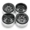 Que-T 4pcs 2.2'' Alloy Beadlock Wheel Rims Wheel Hubs for 1/10 RC Crawler Wraith D90 90046 (Silver & Titanium) view 4