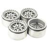 Que-T 4pcs 2.2'' Alloy Beadlock Wheel Rims Wheel Hubs for 1/10 RC Crawler Wraith D90 90046 (Matte Silver) view 1