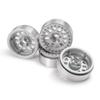 QUE-T 2.2" Metal Beadlock Wheel Rims, 4pcs Width 25mm Hubs for 1/10 RC Crawler Axial Wraith D90 (Matte Silver) view 1