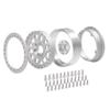 QUE-T 2.2" Metal Beadlock Wheel Rims, 4pcs Width 25mm Hubs for 1/10 RC Crawler Axial Wraith D90 (Matte Silver) view 3
