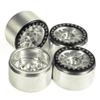 Que-T 4pcs 2.2'' Alloy Beadlock Wheel Rims Wheel Hubs for 1/10 RC Crawler Wraith D90 90046 (Bright Black & Silver) view 1