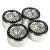 Que-T 4pcs 2.2'' Alloy Beadlock Wheel Rims Wheel Hubs for 1/10 RC Crawler Wraith D90 90046 (Bright Black & Silver) view 2