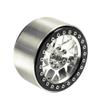 Que-T 4pcs 2.2'' Alloy Beadlock Wheel Rims Wheel Hubs for 1/10 RC Crawler Wraith D90 90046 (Bright Black & Silver) view 4