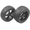 4Pack ShareGoo 12mm Hex Wheel 5 Spoke Rims High Grip Rubber Tires Front Rear Tyres with Sponge 88mm/3.46" for 1/10 RC Off-Road Buggy view 2
