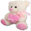 Anico Valentine's Day Cream Stuffed Bear with Pink Heart, 20" Tall view 2