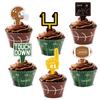 48Pcs Football Cupcake Toppers and Wrappers Set Football Theme Birthday Rugby Ball Sports Game Day Sunday Party Decoration Supplies for Boys Birthday Party view 1