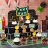 48Pcs Football Cupcake Toppers and Wrappers Set Football Theme Birthday Rugby Ball Sports Game Day Sunday Party Decoration Supplies for Boys Birthday Party view 2