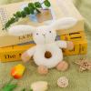 Apricot Lamb Baby Bunny Rabbit Soft Rattle Toy, Plush Stuffed Animal for Newborn Soft Over 0 Months 6 Inches, White (brown hands and feet) view 2