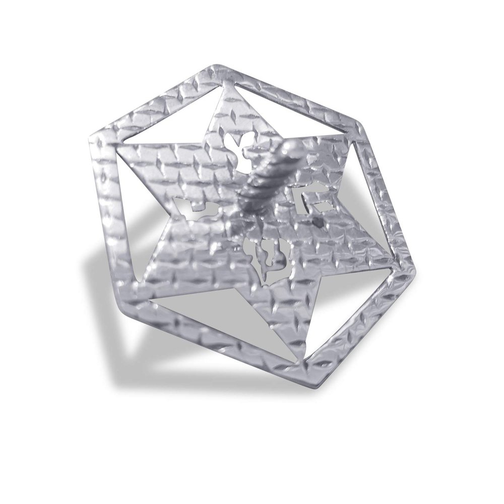 Sterling Silver Star of David hollow Dreidel ''A great miracle happened there''