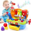 ORWINE Toys for 1 Year Old Boy, Musical Toddler Tool Bench, Montessori Educational Toys with Sound Lights Effect, Shape Sorter, One Year Old Boy Birthday Gift, Engineer Pretend Play Workbench view 1