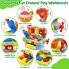 ORWINE Toys for 1 Year Old Boy, Musical Toddler Tool Bench, Montessori Educational Toys with Sound Lights Effect, Shape Sorter, One Year Old Boy Birthday Gift, Engineer Pretend Play Workbench view 2