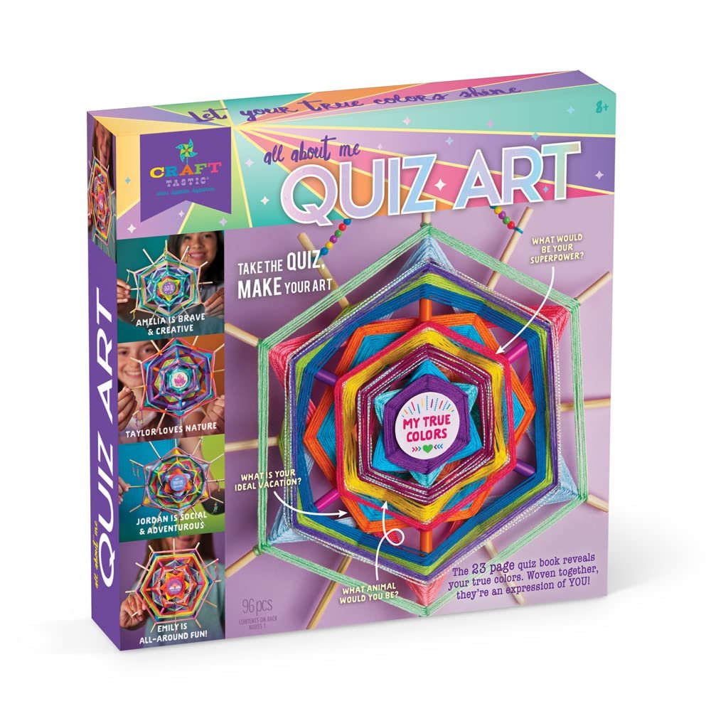 Craft-tastic  All About Me Quiz Art  Craft Kit  Answer Fun Questions to Make a Personalized Piece of Art  Ages 8+