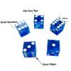 Yuanhe Set of 5 Grade AAA Precision 19mm Serialized Casino dice with Razor Edges and Corners - Blue  view 3