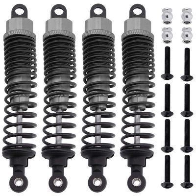 4pcs HobbyPark 98mm Aluminum Front Rear RC Shock Absorber Assembled Dampers for 1/10 Scale RC Car Off Road Buggy (Grey)