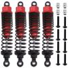 4pcs HobbyPark 98mm Aluminum Front Rear RC Shock Absorber Assembled Dampers for 1/10 Scale RC Car Off Road Buggy (Red) view 1