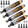 4pcs HobbyPark 98mm Aluminum Front Rear RC Shock Absorber Assembled Dampers for 1/10 Scale RC Car Off Road Buggy (Gold Yellow) view 3