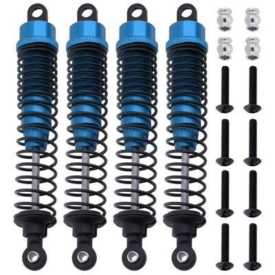 HobbyPark 1/10 RC Truck Shocks 108mm Front Rear Shock Absorber Assembled Dampers for Scale RC Car Off Road Monster (4-Pack) (Blue)