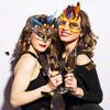 Blulu 24 Pcs Mardi Gras Masks Carnival Parade Faux Feather Face Waterproof Cardboard Masks Masquerade Party New Orleans Fantasy for Women Man Costume Party Favors view 3