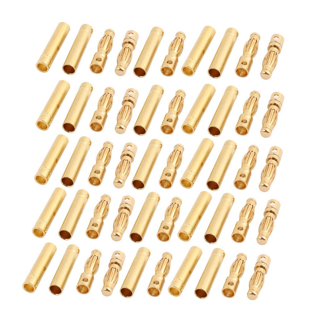 Aexit 25 Pairs Gold Plated 4mm Female Male Banana RC Model Charger Connector (f810c47ee34c2c27e060538392f36759)
