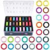 Upgraded ALIZERO DND Miniatures Condition Rings - 96 D&D Status Effect Markers in 24 Frequently Used Conditions - Pathfinder and Dungeons & Dragons Accessories - Premium Storage Box with Foam Padding view 1