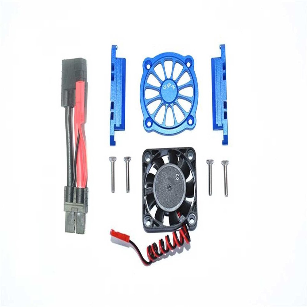 GPM For Traxxas 1/10 Maxx 4WD Monster Truck Upgrade Parts Aluminum Motor Heatsink With Cooling Fan - 1 Set Blue