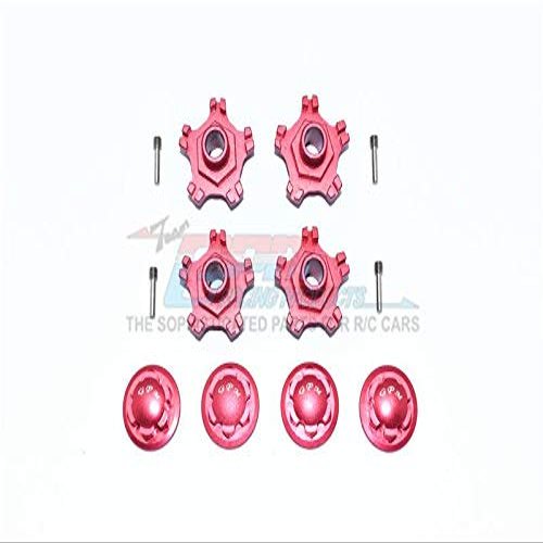 GPM for Arrma Infraction 6S BLX Upgrade Parts Aluminum Wheel Hex (+6mm) + Wheel Lock - 8Pc Set Red