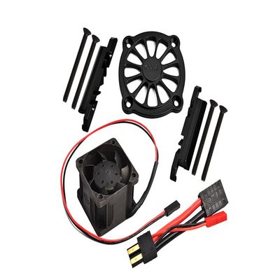 GPM for Traxxas 1/10 Maxx 4WD Monster Truck Upgrade Parts Aluminum Motor Heatsink with Cooling Fan - 1 Set Black