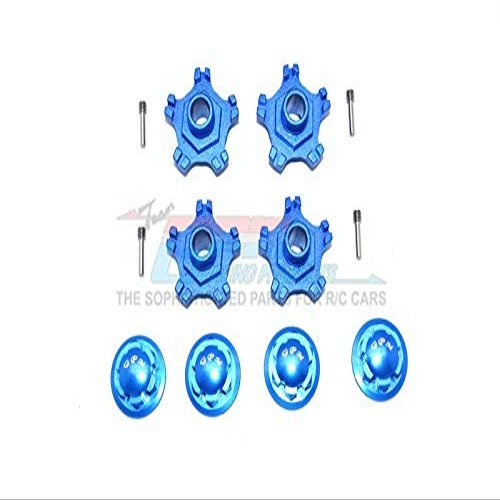 GPM For Arrma INFRACTION 6S BLX Upgrade Parts Aluminum Wheel Hex (+6mm) + Wheel Lock - 8Pc Set Blue