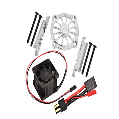 GPM for Traxxas 1/10 Maxx 4WD Monster Truck Upgrade Parts Aluminum Motor Heatsink with Cooling Fan - 1 Set Silver