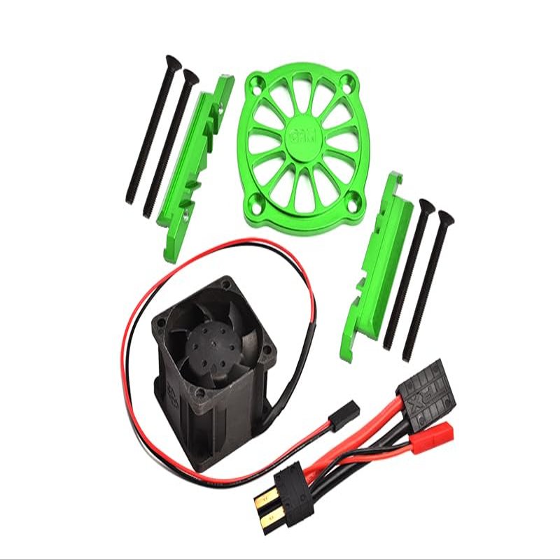 GPM for Traxxas 1/10 Maxx 4WD Monster Truck Upgrade Parts Aluminum Motor Heatsink with Cooling Fan - 1 Set Green