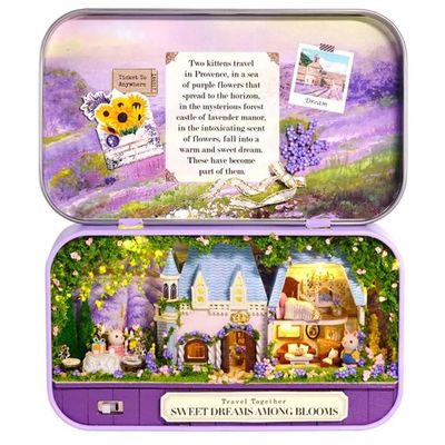 MAGQOO 3D Wooden Dollhouse Miniature DIY Doll House Kit with Furniture,1:100 DIY Box Theater Kit (Sweet Dream)