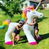 VICKEA Large Inflatable Rainbow Unicorn Sprinkler, Water Sprinklers Toys for Summer Party Fun view 4