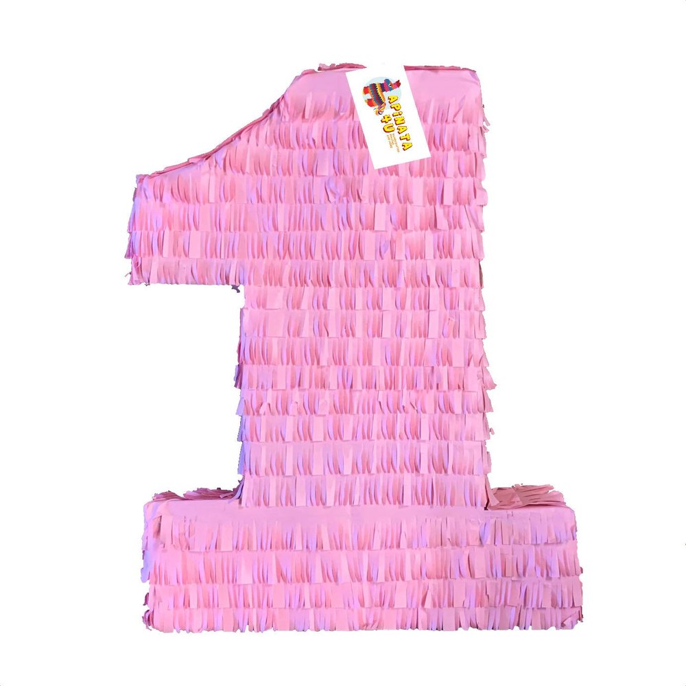 APINATA4U 20 Tall Number One Pinata Bubble Gum Color First Birthday