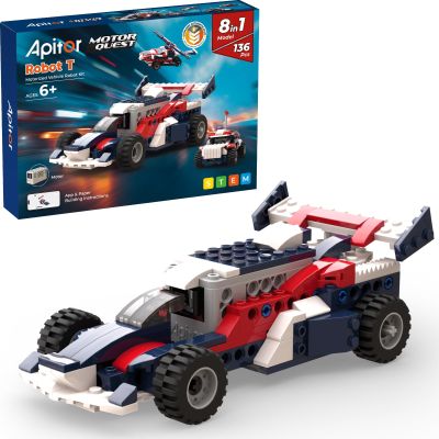 Apitor STEM Building Kit for Kids 6-12 | 8-in-1 Multi-Model Educational Robotics & Engineering Toy | DIY Race Car with High-Speed Motor | Fun STEM Building Robot for Young Boys & Girls