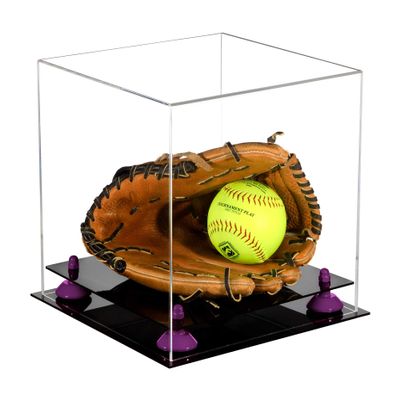 Better Display Cases Versatile Clear Acrylic Display Case - Medium Square Box with Purple Risers 11" x 11" x 11" (A001-PR)