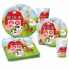 Oojami Serves 30 Complete Party Pack Farm House Fun Barnyard Animals Party Supplies 9" Dinner Paper Plates 7" Dessert Paper Plates 9 oz Cups 3 Ply Napkins Farm Animal Barn Themed Party Supplies view 1