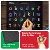 PicassoTiles 2-in-1 Magnetic Drawing Board Toy 12x10 inch Large Magnet Bead Tablet Pad with 2 Facings Alphabet STEM Free Style Educational Erasable & Reusable Learning Writing Playboard in Black PTB04 view 4