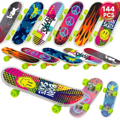 ArtCreativity 144 PCS Mini Finger Skateboards for Kids 2 Inch Durable Fingerboard Toys in Assorted Designs Skateboard Party Favor, Goodie Bag Fillers, Classroom Prizes, Toys 3+