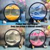 7.5inch Moving Sand Art Picture Liquid Motion 3D Round Glass Quicksand Decor Deep Sea Sandscapes with Display Flowing Sand Frame Desktop Office Relaxing Art Gifts Toys(Blue) view 3