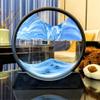 7.5inch Moving Sand Art Picture Liquid Motion 3D Round Glass Quicksand Decor Deep Sea Sandscapes with Display Flowing Sand Frame Desktop Office Relaxing Art Gifts Toys(Blue) view 4