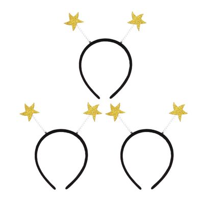 Amosfun Star Head Hoop - Golden Felt Fabric Headband for Decorative Parties and Celebrations 8.85 x 8.26 x 0.39 Inch Fun Headwear Accessory
