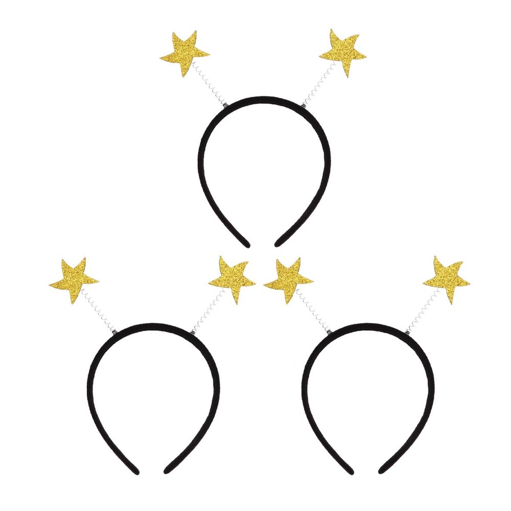 Amosfun Star Head Hoop - Golden Felt Fabric Headband for Decorative Parties and Celebrations 8.85 x 8.26 x 0.39 Inch Fun Headwear Accessory