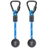 2 Pack Ninja Monkey Bars with Grip Ball 250LB Capacity Obstacle Course Bars with Safety Carabiners Trapeze Swing Bar for Slackline Ropes Swing Set Bars for Kids & Teens Ninja Line, Backyard ( Blue ) view 1