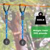 2 Pack Ninja Monkey Bars with Grip Ball 250LB Capacity Obstacle Course Bars with Safety Carabiners Trapeze Swing Bar for Slackline Ropes Swing Set Bars for Kids & Teens Ninja Line, Backyard ( Blue ) view 4