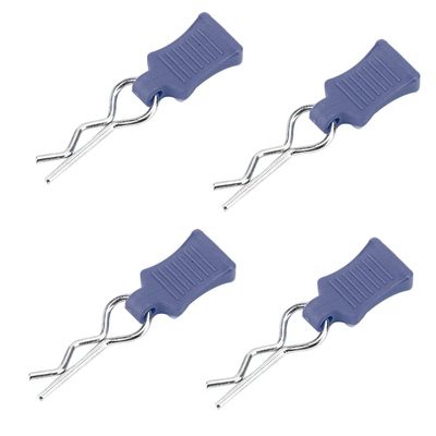 RC Body Clips, Springy R Pins with Fixing Bracket Set, RC Model Clips Dark Blue for 1/8 1/10 1/12 Scale RC Car Enthusiasts Model Builders Hobbyists