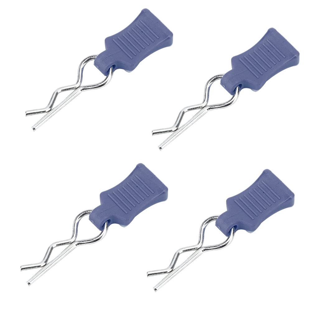 RC Body Clips, Springy R Pins with Fixing Bracket Set, RC Model Clips Dark Blue for 1/8 1/10 1/12 Scale RC Car Enthusiasts Model Builders Hobbyists